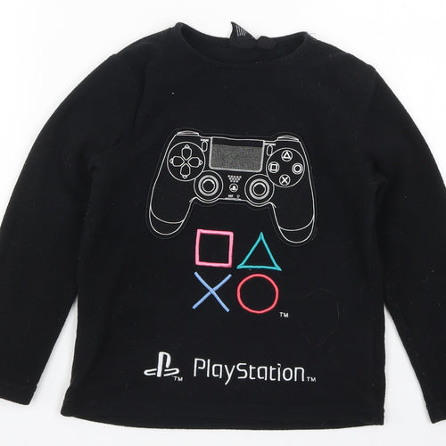 Primark Boys Black Solid   Pyjama Top Size 7-8 Years  - Playstation