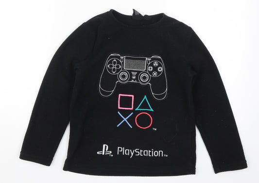Primark Boys Black Solid   Pyjama Top Size 7-8 Years  - Playstation