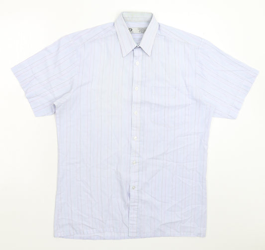 C&A Mens Blue Striped   Dress Shirt Size 15