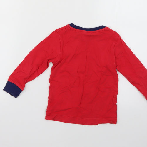 Matalan Boys Red Geometric   Pyjama Top Size 2-3 Years  - Christmas