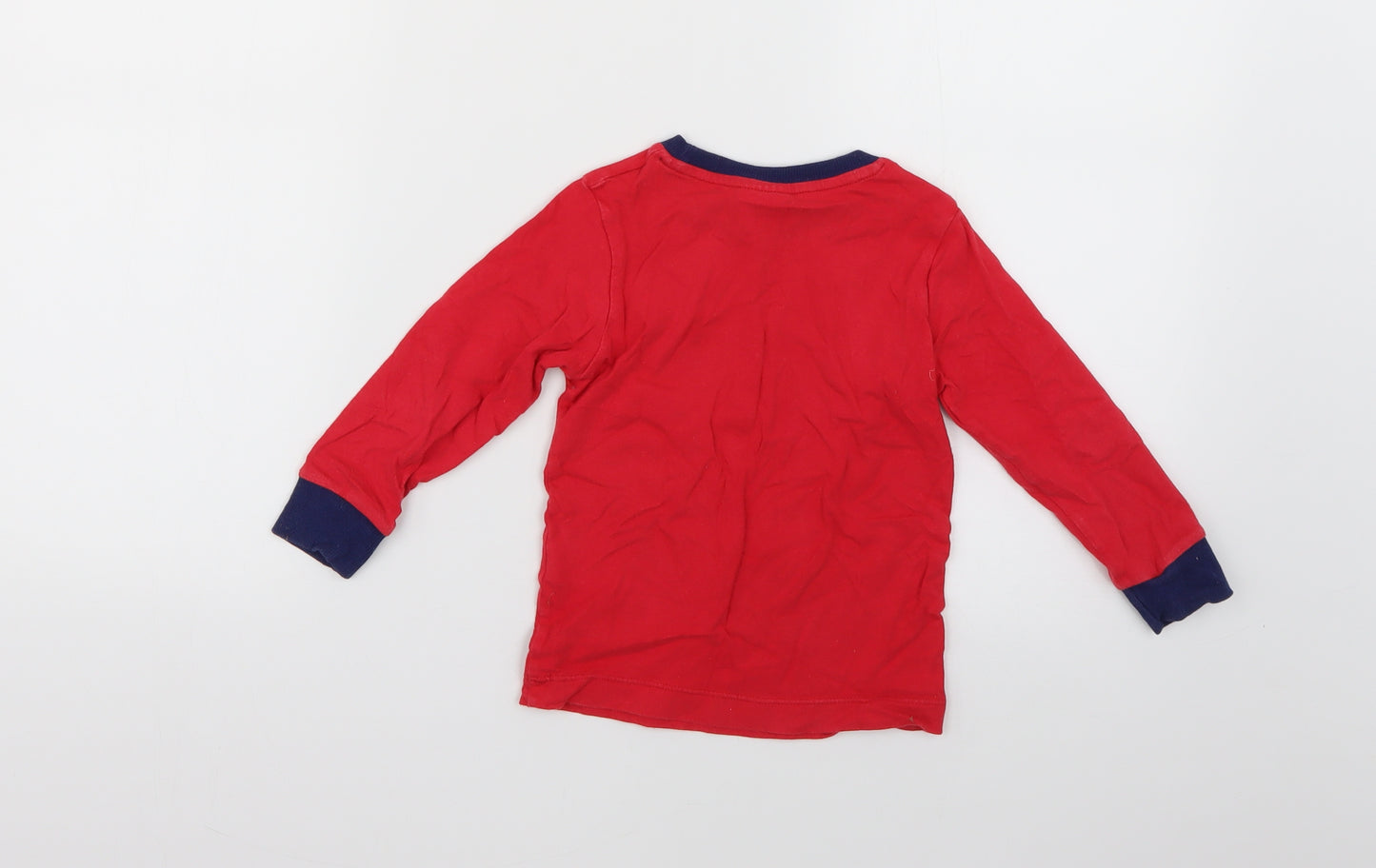 Matalan Boys Red Geometric   Pyjama Top Size 2-3 Years  - Christmas