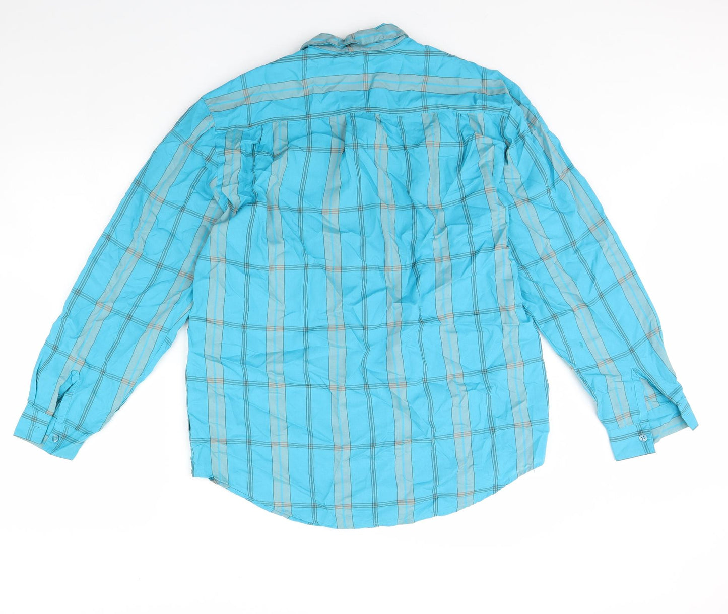 Mexx Mens Blue Check   Dress Shirt Size S