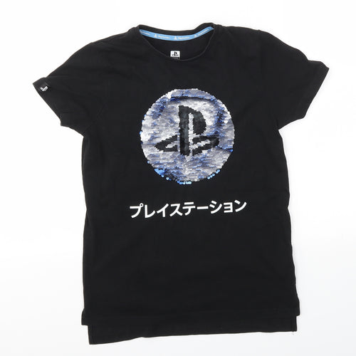 PlayStation Boys Black   Basic T-Shirt Size 10-11 Years