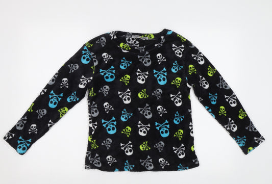 Chill Out Boys Black    Pyjama Top Size 10-11 Years  - Skull Print