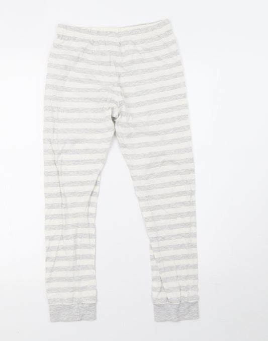 F&F Girls White Striped   Pyjama Pants Size 10-11 Years