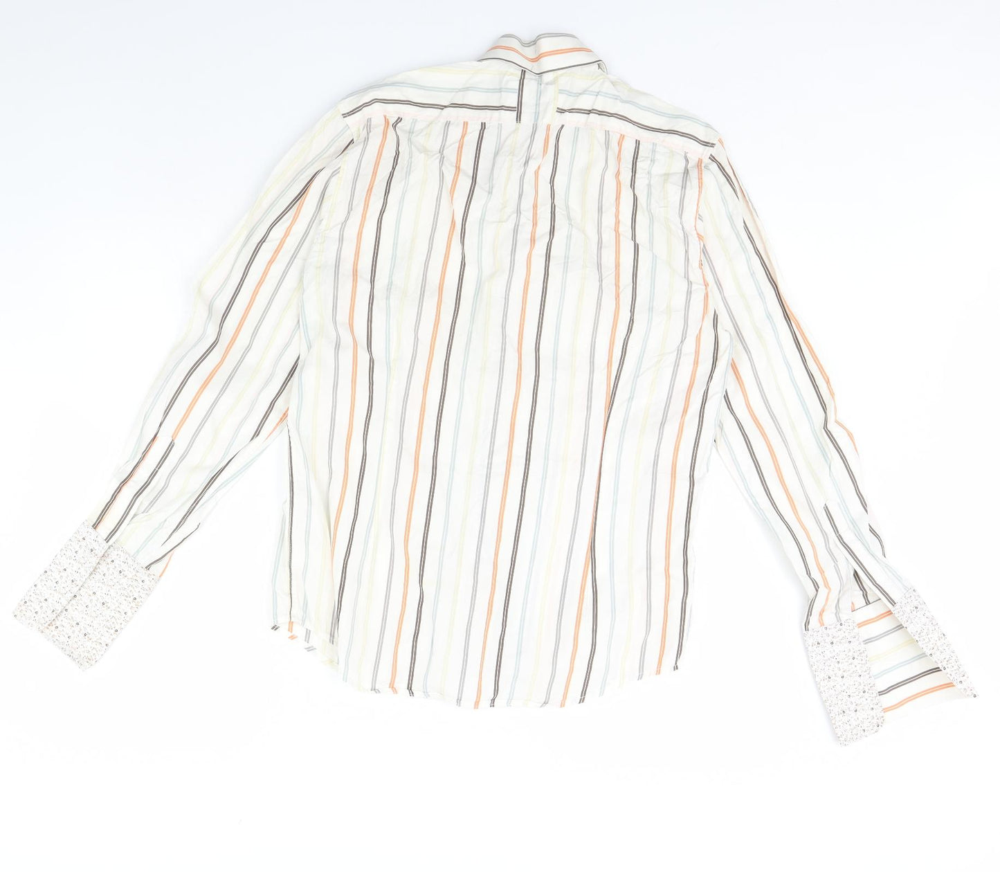 Peter Werth Mens Ivory Striped   Dress Shirt Size M