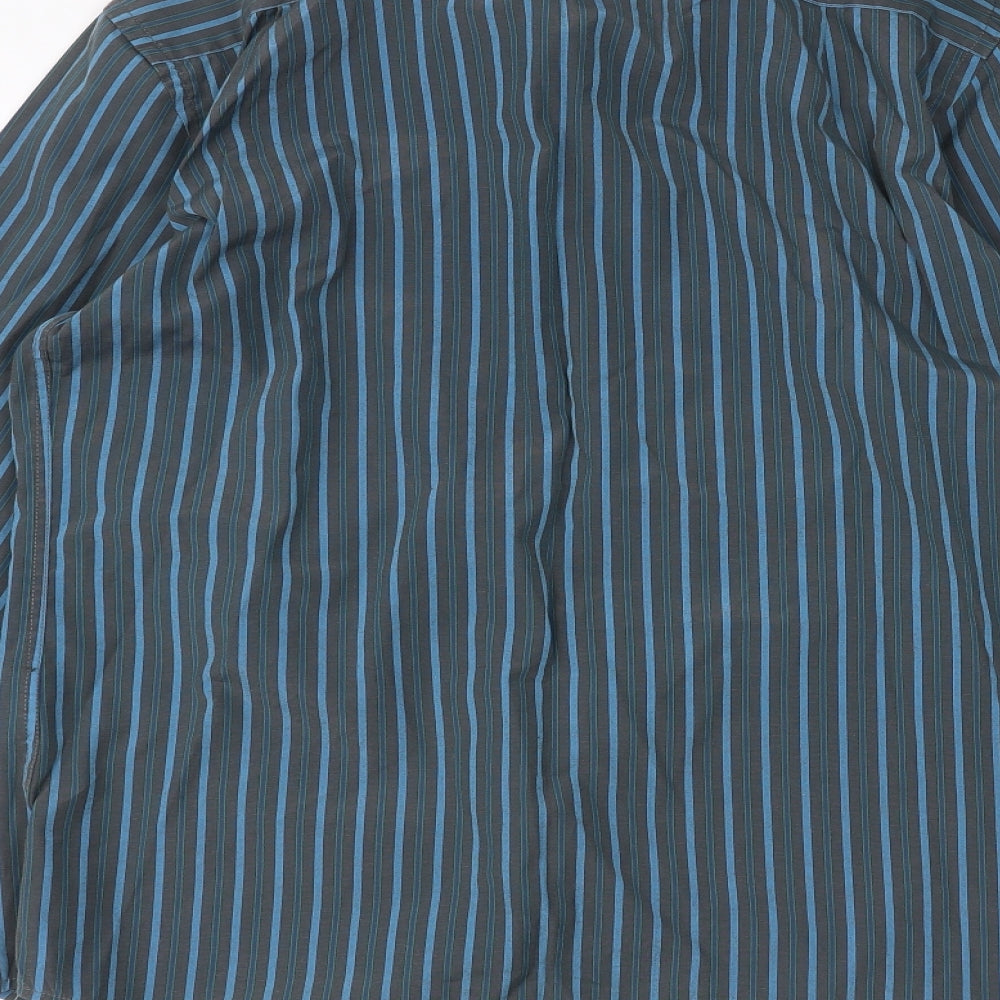 Green Woods Mens Blue Striped   Dress Shirt Size 15.5