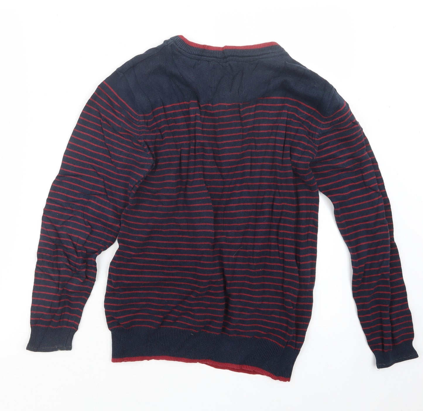 Rebel Athletic Boys Red Striped Knit Pullover Jumper Size 11-12 Years