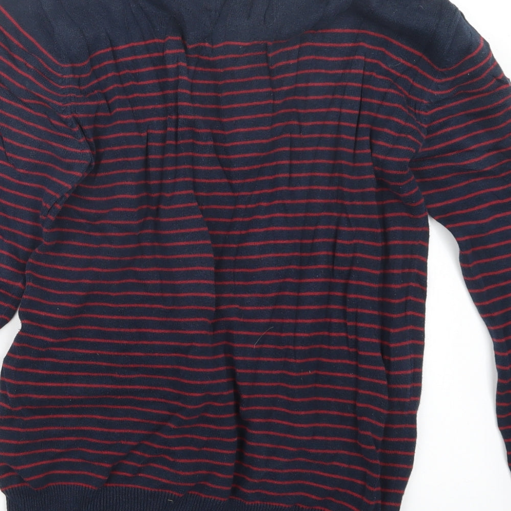 Rebel Athletic Boys Red Striped Knit Pullover Jumper Size 11-12 Years