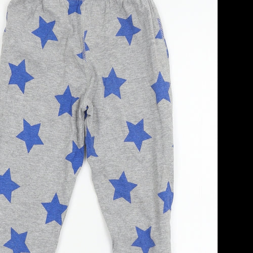 Marks and Spencer Boys Grey Geometric Jersey  Pyjama Pants Size 6-7 Years  - Stars
