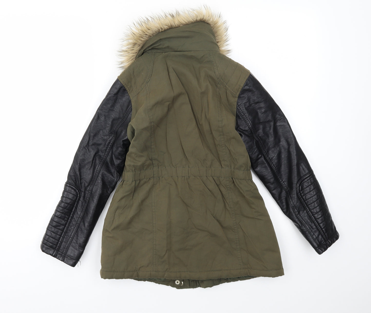 YD Girls Green   Basic Coat Coat Size 9-10 Years