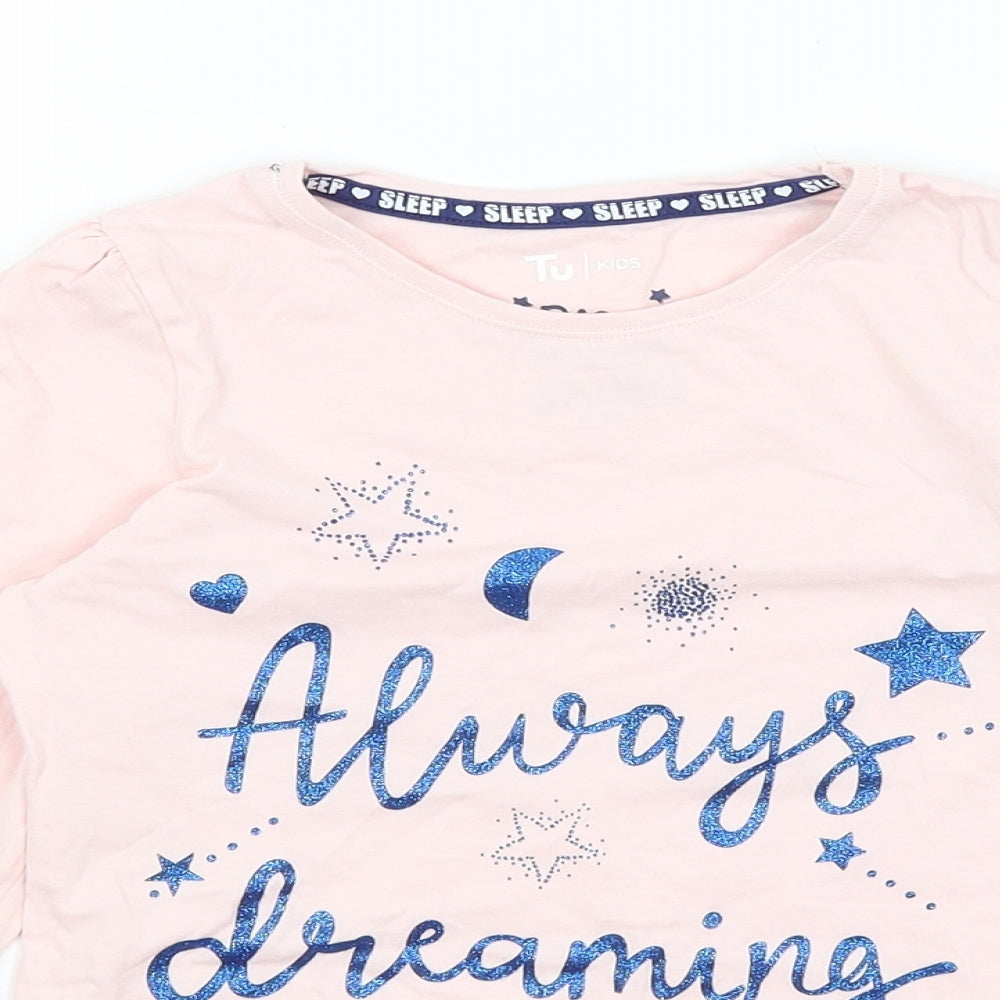 TU Girls Pink   Top Pyjama Top Size 7-8 Years  - Always Dreaming