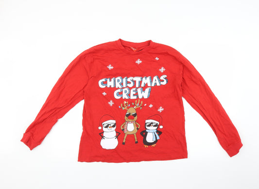 Preworn Mens Red    Pyjama Top Size M  - Christmas