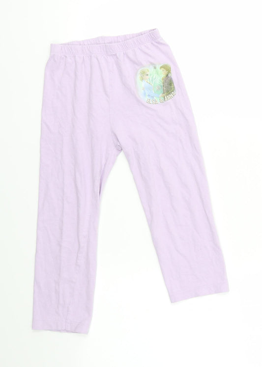 Primark Girls Purple Solid   Pyjama Pants Size 4-5 Years  - Elsa and Anna. Frozen