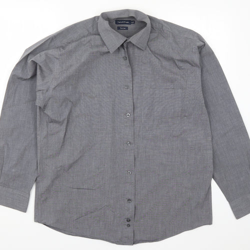 Taylor & Wrght Mens Grey    Dress Shirt Size 15.5
