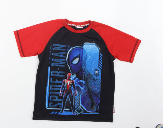TU Boys Red Geometric   Pyjama Top Size 8-9 Years  - Spider-Man