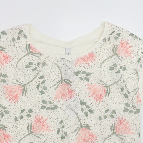 Soyaconcept Womens Ivory Floral  Basic T-Shirt Size M