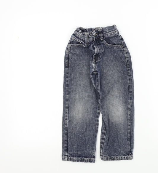 George Boys Blue Colourblock  Straight Jeans Size 4-5 Years