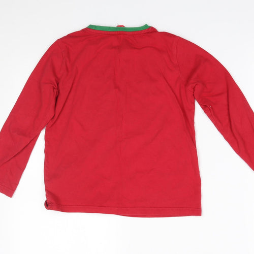 Made By Elves Boys Red   Basic T-Shirt Size 7-8 Years  - little elf