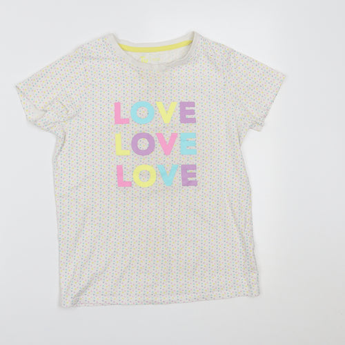 TU Girls White Spotted   Pyjama Top Size 11-12 Years  - matching set, love love love