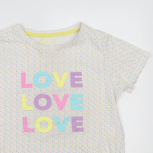 TU Girls White Spotted   Pyjama Top Size 11-12 Years  - matching set, love love love