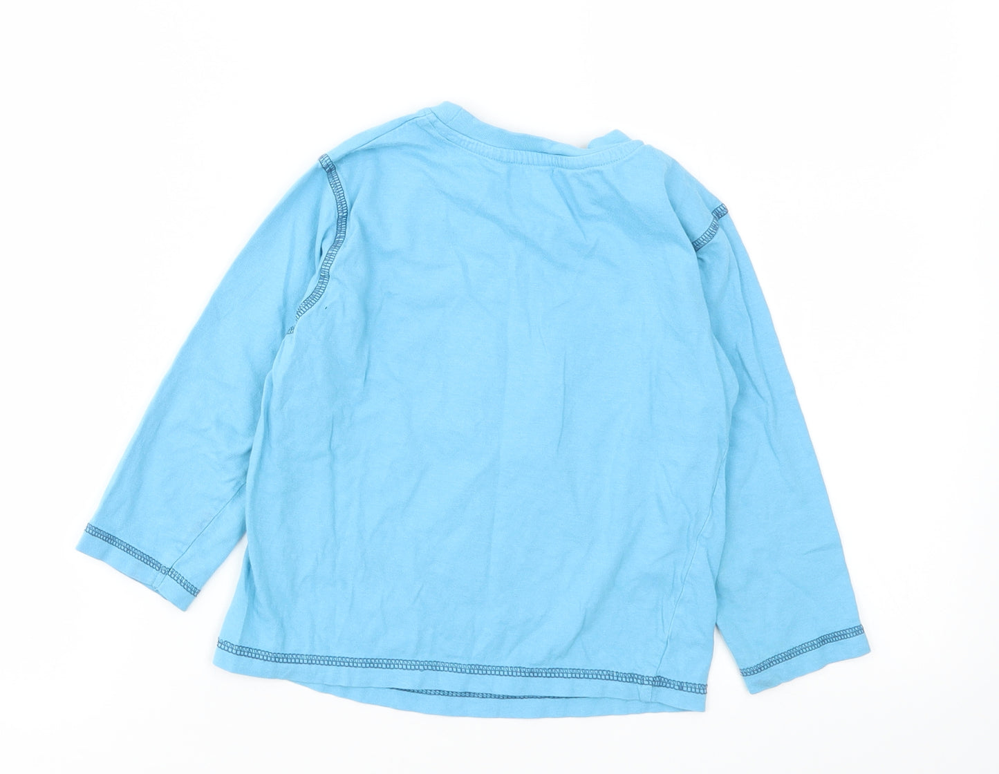 Preworn Boys Blue Solid   Pyjama Top Size 4-5 Years