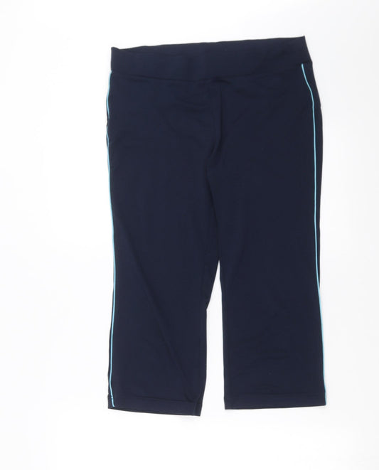 Olympus Fitness Womens Blue   Cropped Trousers Size 12 L19 in