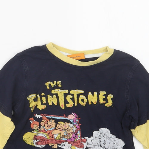 George Boys Blue Geometric   Pyjama Top Size 3-4 Years  - The Flintstones