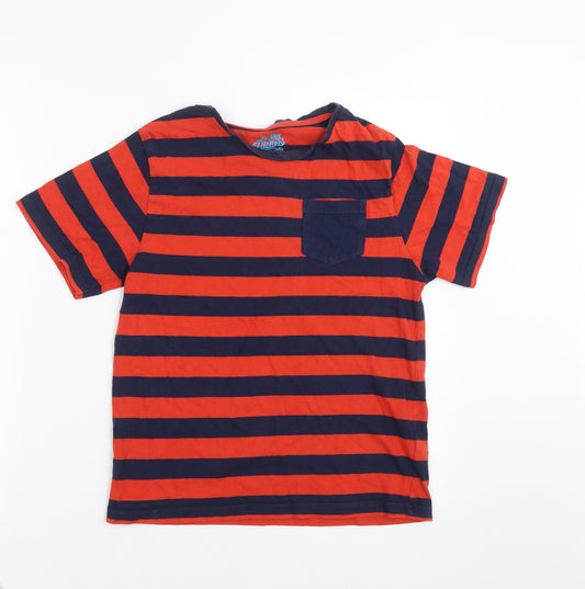Marks and Spencer Boys Orange Striped   Pyjama Top Size 11-12 Years