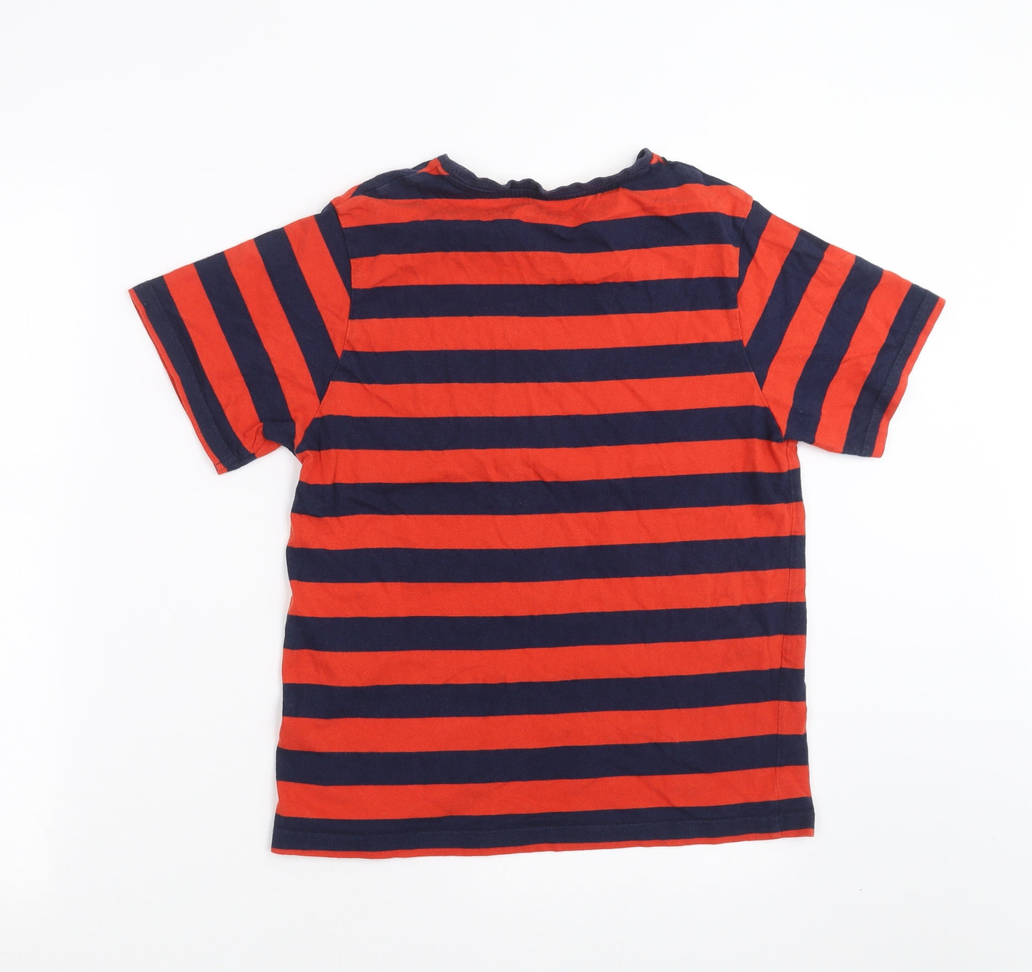 Marks and Spencer Boys Orange Striped   Pyjama Top Size 11-12 Years