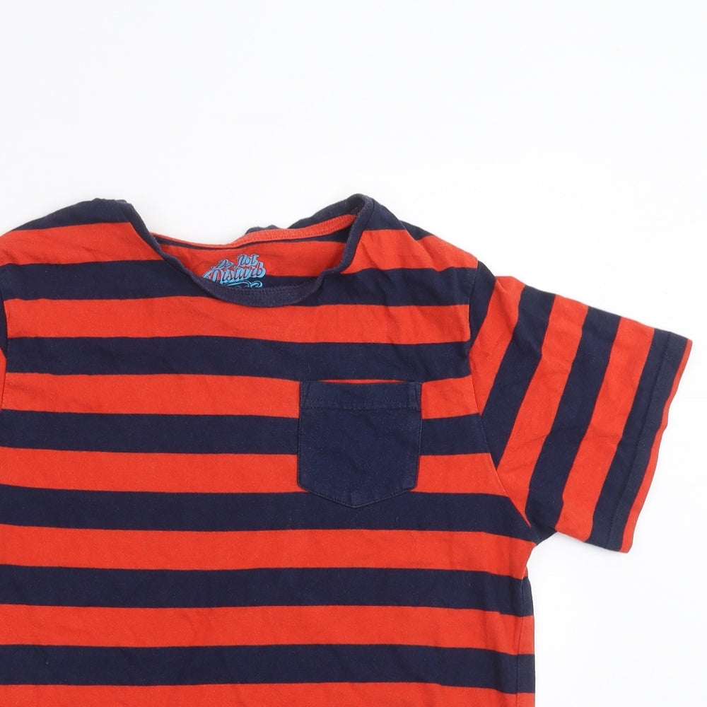 Marks and Spencer Boys Orange Striped   Pyjama Top Size 11-12 Years