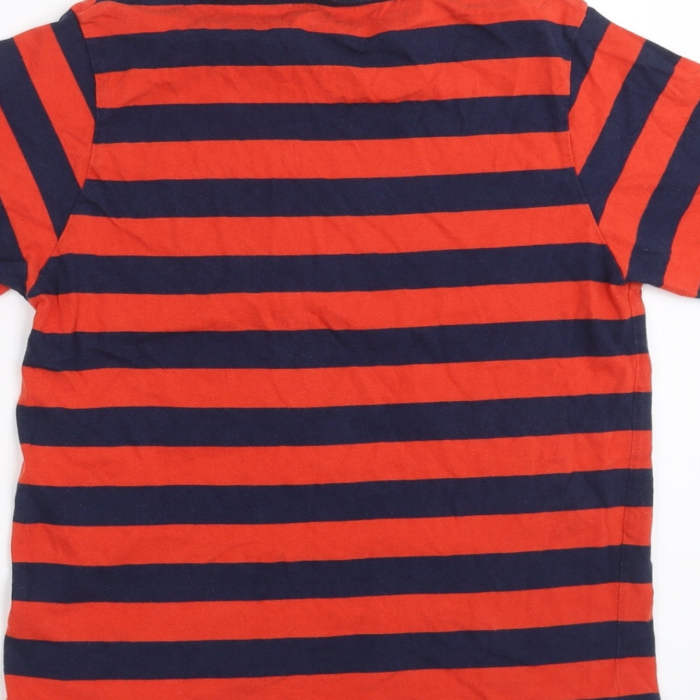 Marks and Spencer Boys Orange Striped   Pyjama Top Size 11-12 Years