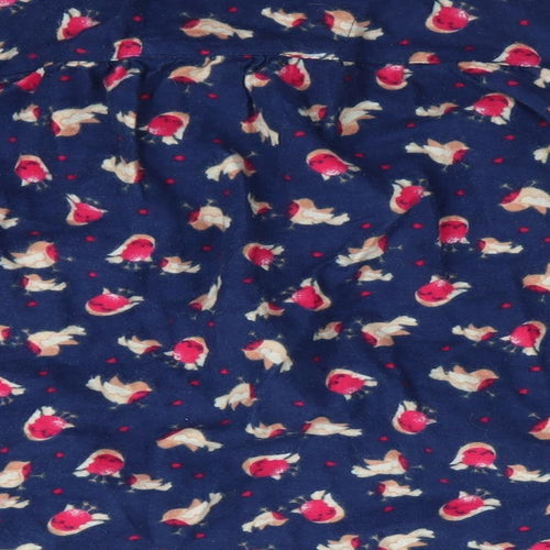 TU Girls Blue Animal Print   Pyjama Top Size 8-9 Years  - Robin Christmas