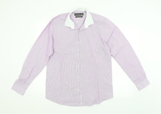 Primark Mens Purple Striped   Dress Shirt Size M