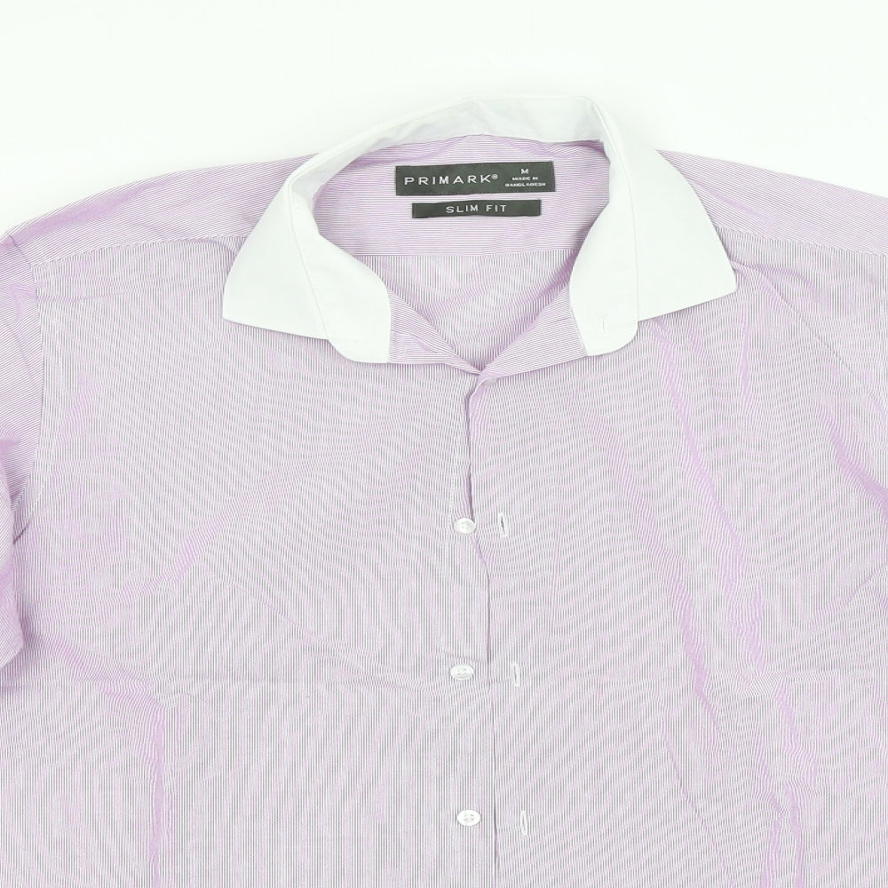 Primark Mens Purple Striped   Dress Shirt Size M