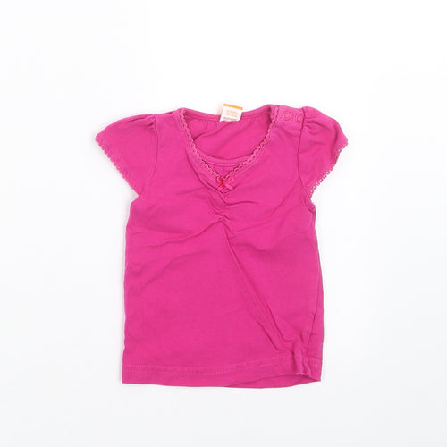 MINIMODE Girls Pink   Basic T-Shirt Size 6-9 Months