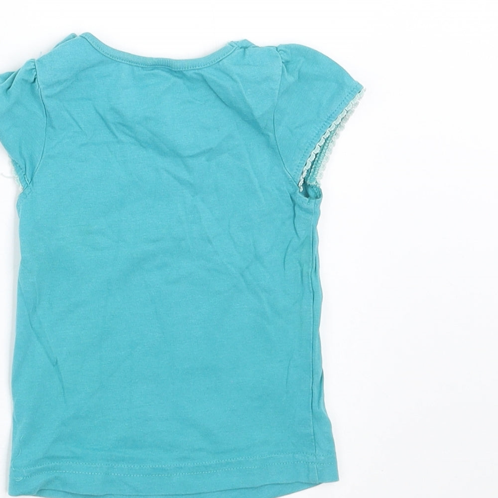 MINIMODE Girls Blue   Basic T-Shirt Size 6-9 Months
