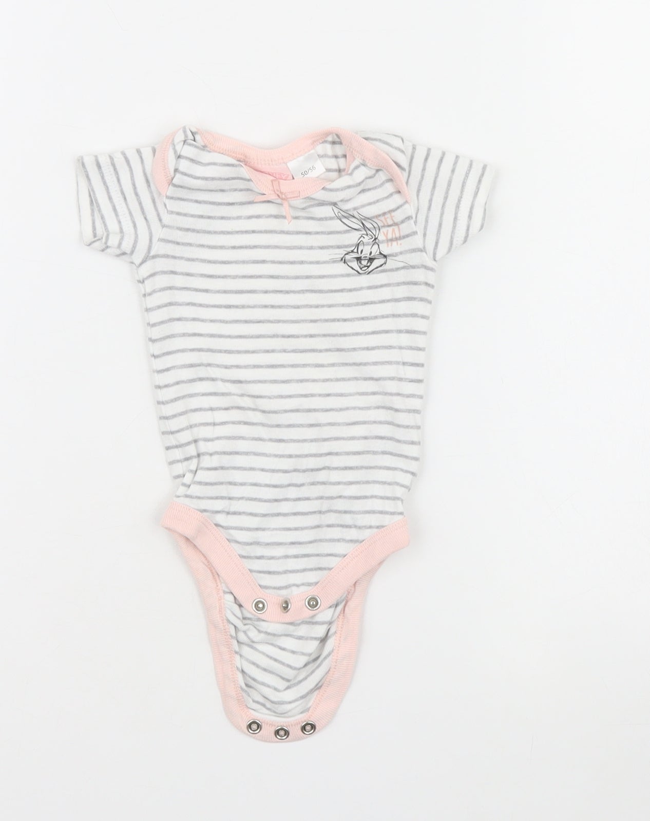 Looney Toons Girls Multicoloured Striped  Babygrow One-Piece Size 0-3 Months