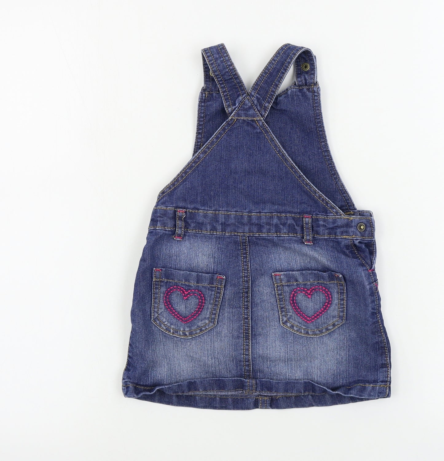 George  Girls Blue   Dungaree One-Piece Size 2 Years
