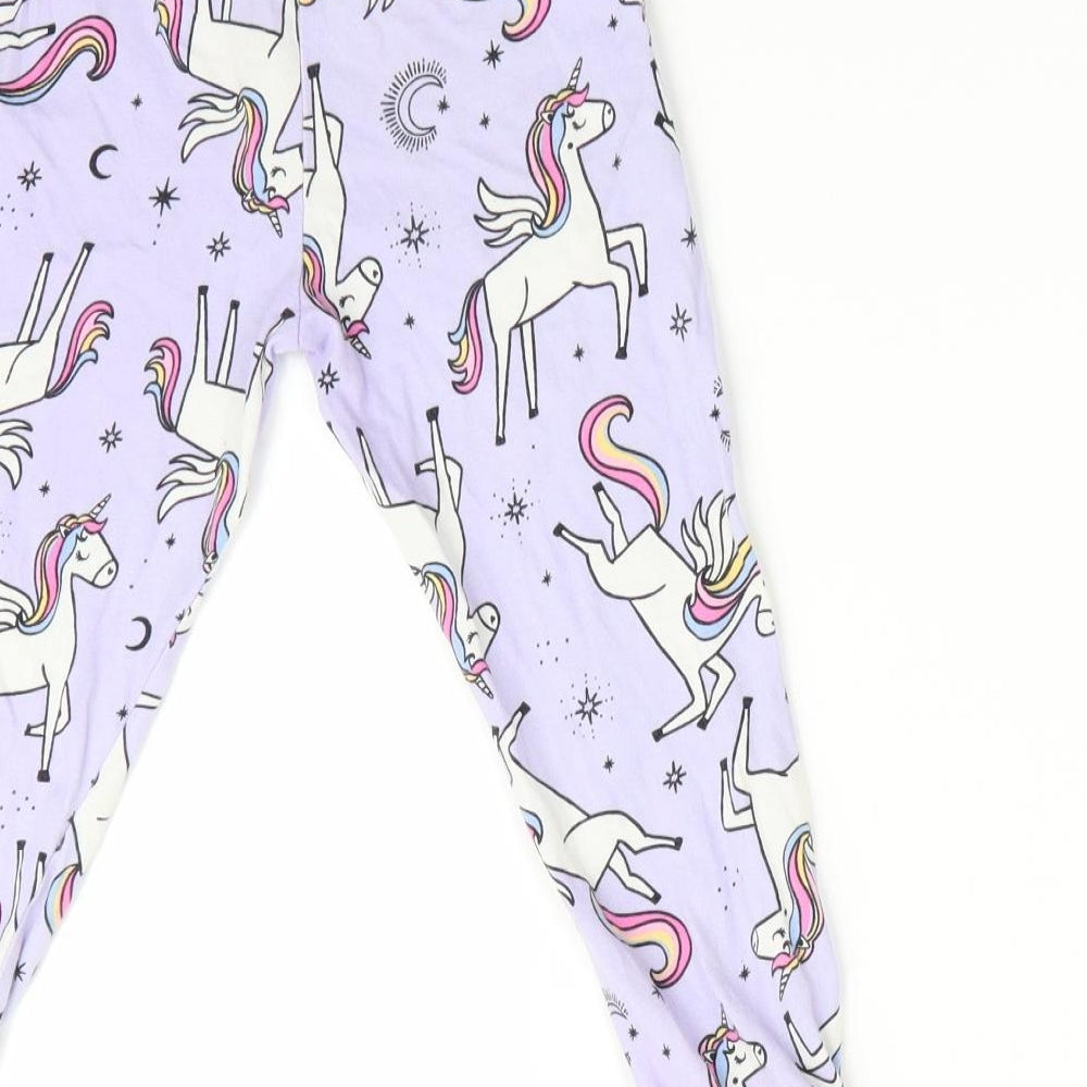 George Girls Purple Animal Print   Pyjama Pants Size 3-4 Years  - Unicorn print