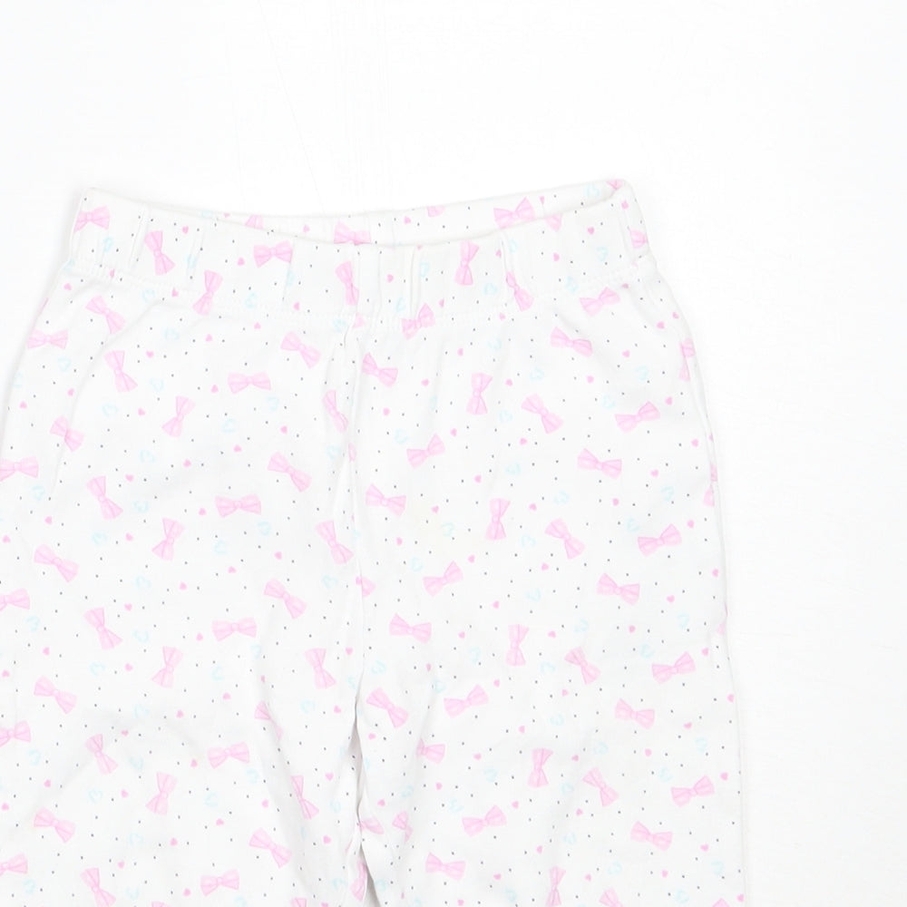 Ergee Girls White Geometric  Sweatpants Trousers Size 6-9 Months