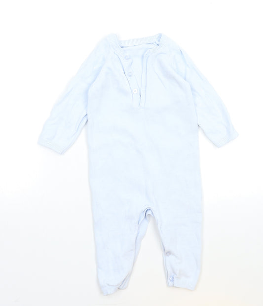 Matalan Baby Blue  Knit Babygrow One-Piece Size 6-9 Months