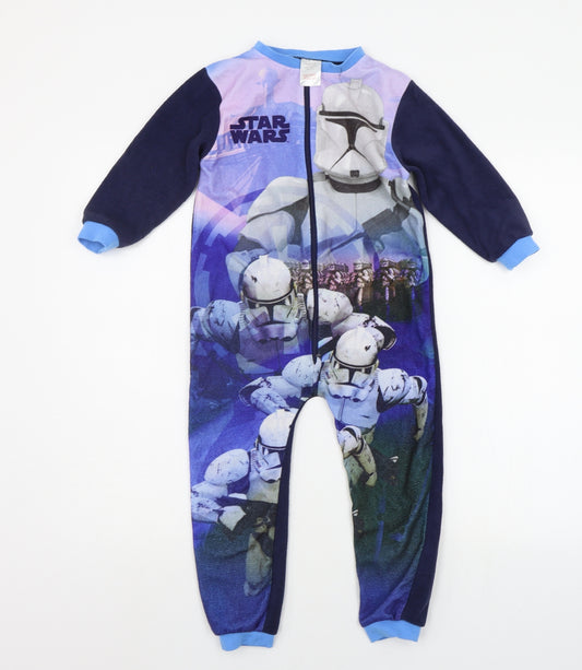Lucasfilm Girls Blue Geometric  Jumpsuit One-Piece Size 3-4 Years
