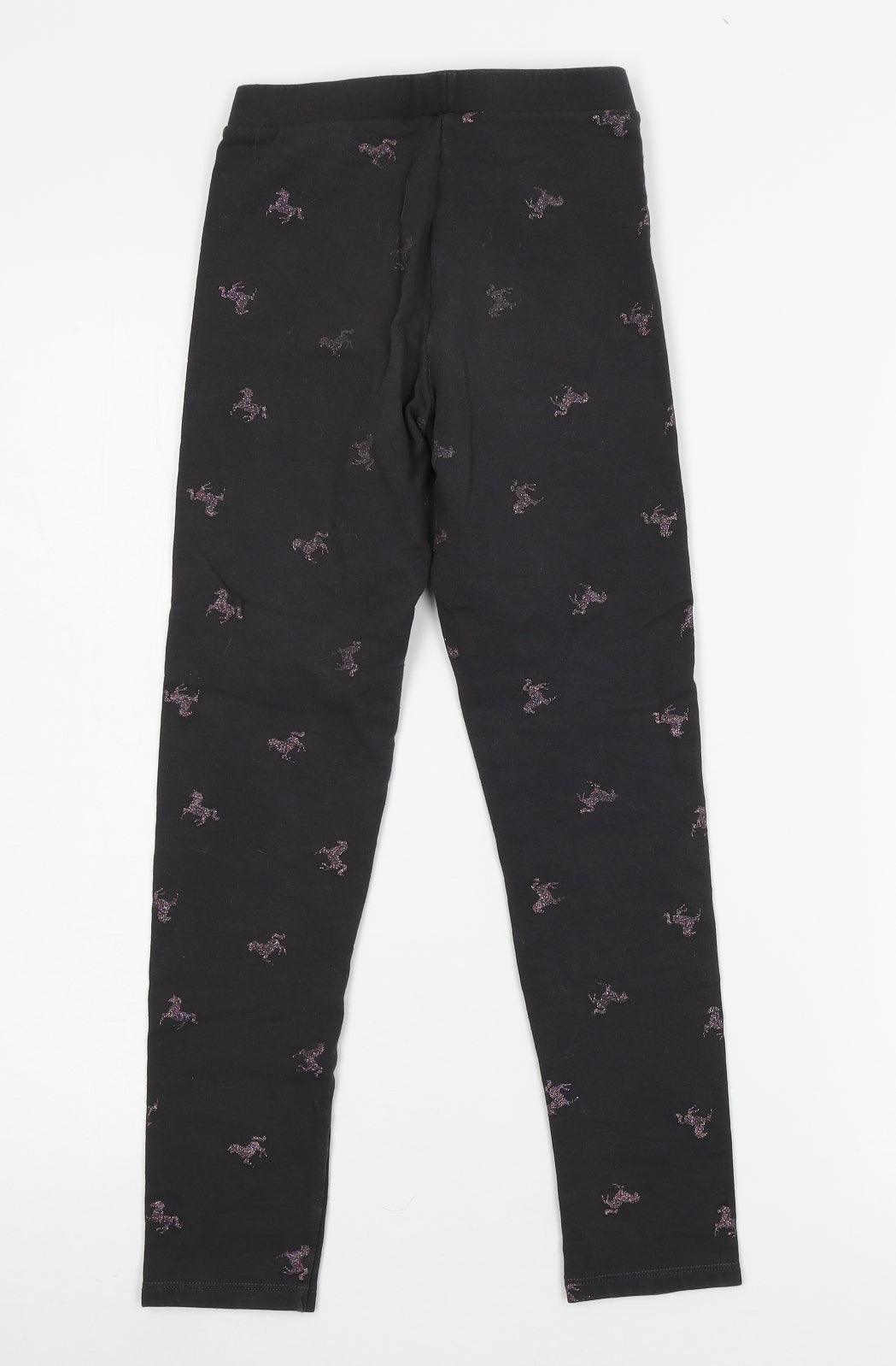 H&M Girls Grey Geometric Jersey Jogger Trousers Size 10 Years - Unicorn