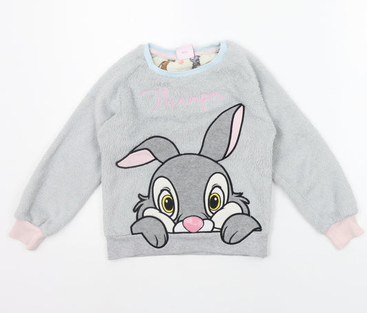 TU Girls Grey Solid  Top Pyjama Top Size 5-6 Years