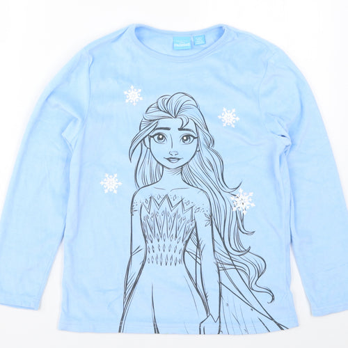 Primark Girls Blue Solid  Top Pyjama Top Size 9-10 Years  - Elsa Frozen