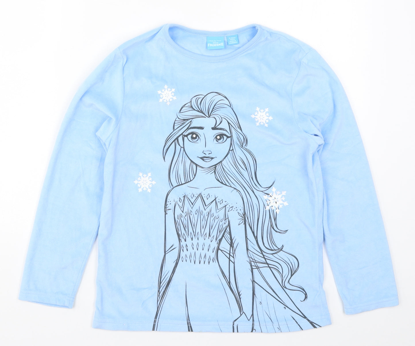 Primark Girls Blue Solid  Top Pyjama Top Size 9-10 Years  - Elsa Frozen