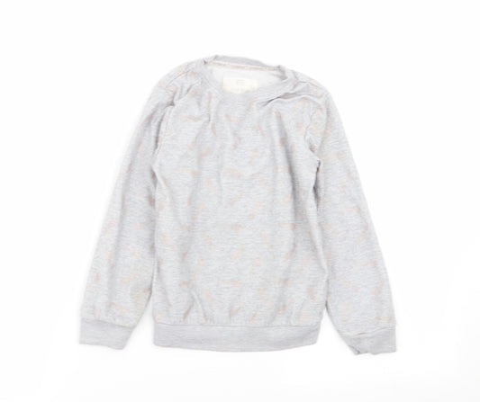 F&F Girls Grey Solid  Top Pyjama Top Size 5-6 Years