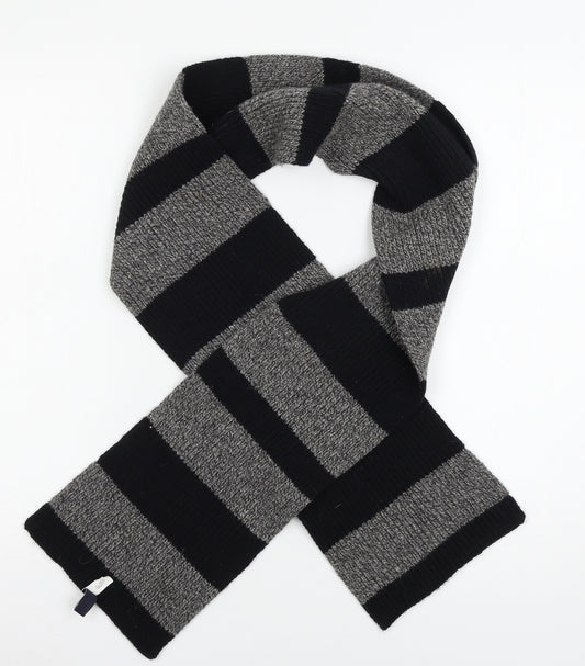 Gap Mens Black Striped Knit Rectangle Scarf Scarf One Size