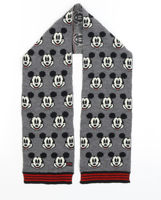 Disney Boys Grey Spotted  Scarf  One Size  - Mickey Mouse
